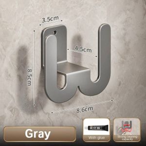 Wall Mounted Shoes Rack with Sticky Hanging Strips Aluminum Bathroom Slippers Rack Wall Mounted No Punch Free Toilet Door Back Wall Drainage Hook Shoes Storage Shelf