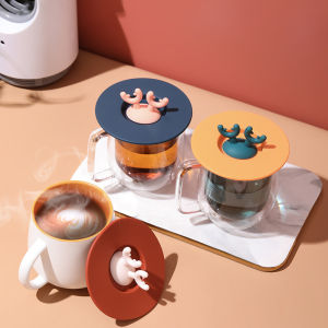 *READY STOCK* HNL013 Creative Deer Design Silicone Cup Lid Cup Cover Leak-proof Penutup Cawan