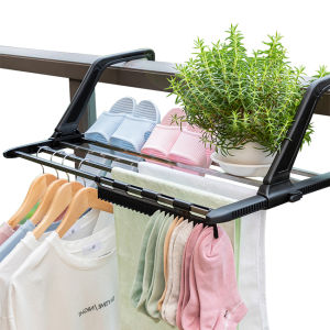 ราวแขวนระเบียง ราวตากผ้าระเบียงคอนโด แขวนขอบหน้าต่าง ราวตากได้อเนกประสงค์ ราวสแตนเลส ราวตากถุงเท้า ราวตากผ้าคอนโด มี3ขนาดให้เลือก