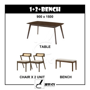 **NEW PRODUCT** MALACCA RATTAN WOODEN DINING SET / MEJA MAKAN ROTAN KAYU / MUJI / 4 KERUSI / 6 KERUSI