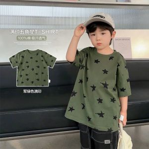HF Casual Star Print Hoodie Kid Korean Style Breathable Boy Girl Cute Comfortable Round neck Hoodie