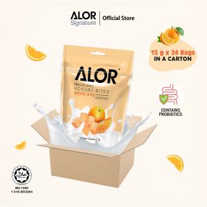 Alor Freeze Dried Yogurt Bites Perisa Oren (15gx24pek) dalam Karton/ Alor Freeze Dried Yogurt Bites Orange in carton