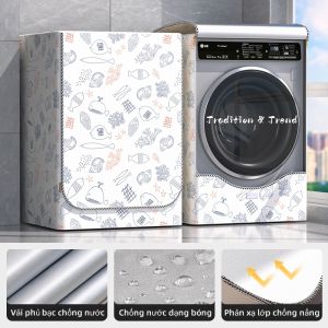 Vỏ bọc máy giặt cửa ngang chống nắng mưa bụi bẩn chất liệu vải dù bền đẹp chống thấm