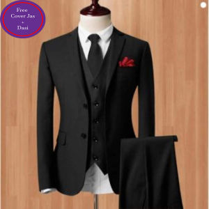 Stelan Jas dan Celana Pria Hitam - Jas Formal Pria - Jas Pengantin Pria Hitam - Gratis Dasi+Cover