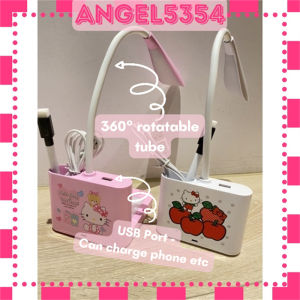 【READY STOCK】Sanrio HELLO KITTY 3 Tones USB Desk Lamp Night Light with White Board Pad Phone Holder Phone Charge USB Port 三丽鸥多功能护眼台灯