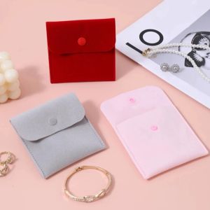GENENIC Small Mini Jewelry Display Bag Microfiber Velvet Foldable Necklace Ring Packing Bag Portable Storage Case Earrings Organizer Women
