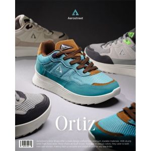 Aerostreet 37-44 Ortiz Natural Biru Coklat - Sepatu Sneakers Sport