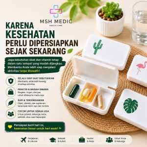 Kotak Tempat Penyimpanan Obat Pil Mini Portable Bahan Plastik