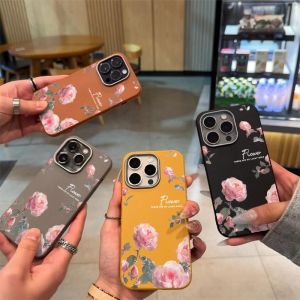 Phone Case For Realme Note 50 60 60X 70 70T 5 5S 5i 6i C3 C3i C2 8 PRO 8i 9i 15X 14 C85 14T P3 Casing Realme C53 C51 C51S C55 C63 C61 C65S C65 C67 10 12 Pink Flower Leather Soft Case Cover PWJK1073A