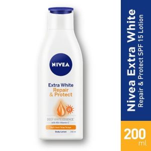 (GRATIS POCHETTE) NIVEA Body Extra White Repair & Protect Lotion SPF15 200ML - NIVEA BODY LOTION
