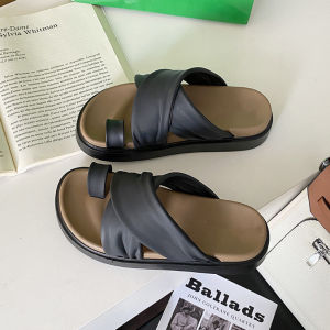 [Free Shipping] New Beach-Style Crossover Platform Flip-Flops For Women Perfect For Summer Featuring A Fashionable And Casual Design Versatile For Various Outfits And With A Soft Sole