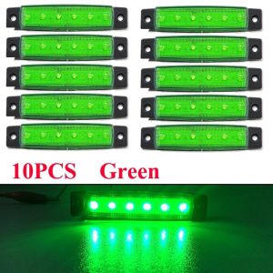 10PCS 6LED Side Marker Light 12/24V Indicator Light Rear side Marker Light for Truck Trailer Boat Bus Lorry LED Marker Light