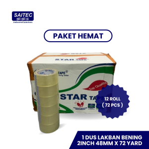 Paket Hemat 1 Dus Lakban Bening 2 Inchi (48 mm x 72 yard) isi 72 Pcs