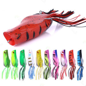 10pcs New Popper Frog Fishing Lure Artificial Frog Silicone Bait Fishing Tackle Pesca Lures 7cm 14g