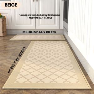 KOKOMI Keset Dapur Premium Clover Keset Lantai Karpet Dapur Tahan Minyak Indoor Kitchen Mat Ukuran Besar Anti Slip