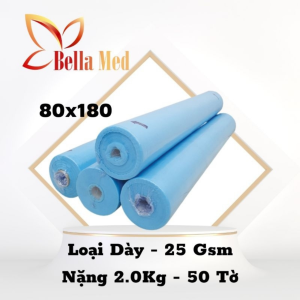 (Hoả tốc) Cây vải không dệt cuộn trải giường y tế BellaMed dùng 1 lần 80 x 180 cm