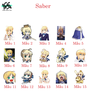 Fate/Grand Order - Set 10/15 Sticker Sabe / Artoria Pendragon / Saber Blue game Fate Grand Order - novel Fate chống nước chống xước