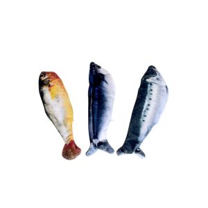OUTOPEN 1/3Pcs Motion Sensor Electric Simulation Fish Cat Toy Wagging Tail Plush Interactive Cat Toy Cats Chew Bite Supplies Tap-Activated Realistic Flopping Fish Cat Toys Kitten Self Play