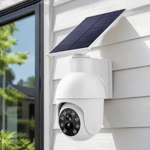 SELLYER Motion Sensor Solar Fake Security Camera PIR Infrared Sensor Solar Powered Solar Surveillance Sensor Light Simulated Camera Motion-Activated Floodlight Simulated Monitoring Light Outdoor Security