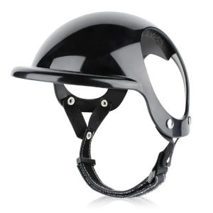 ER52858 Cat Headwear Dog Helmets with Ear Holes Adjustable Strap Pet Helmet Hat Comfortable Head Protective Pet Ridding Cap Outdoor