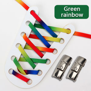Colorful Flat Shoelaces Without ties Elastic Shoe Laces For Sneakers Adult Children Fast Lazy Shoes Lace Press Metal Lock
