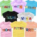 CUSTOM NAMA ANAK ALPHABET LORE//KAOS ATASAN ANAK CEWEK-COWOK 1-12Tahun/Remaja Nama. 