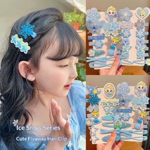 JJT Frozen Princess Hair Clips Set for Kids - Cute Cartoon Snowflake and Butterfly Barrettes for Girls