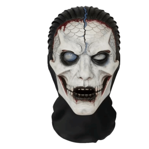 YOUSHI TOP 2D Flat Printed Full Face Mesh Headgear Breathable Washable Halloween Cosplay Scary Design Flexible Skull Zombie Carnival