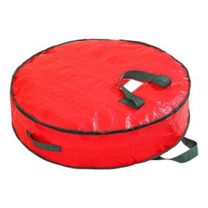 ผ้า PE กระเป๋ากันน้ำวงกลมกล่องเก็บของทนทานสำหรับถือพวงมาลาวันหยุดดีไซน์ป้องกันฝุ่นสำหรับตกแต่งตามฤดูกาล