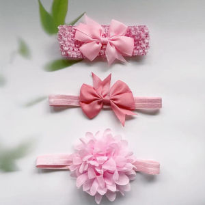 3 Pcs/Set Elastic Baby Headband Cute Bow Flower Chiffon Newborn Infant Hair Band Hair Accessories