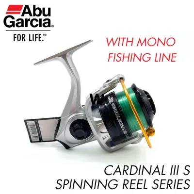 Abu Garcia Cardinal III S - Spinning Reel Series with Mono Fishing Line (No Box Included)