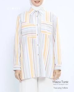 Clover Clothing - Maiza Tunik | Baju Motif Wanita | Bahan Katun Yarn Dyed
