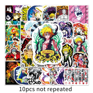 50Pcs Japanese Anime The Seven Deadly Sins Cartoon Vinyl Sticker For Notebook Laptop Bottle Waterproof DIY Label