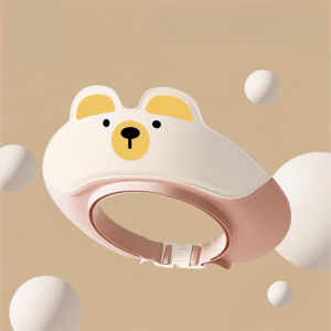 Baby Shower Cap Adjustable Bear Design Waterproof Hair Wash Hat Kids Ear Protection