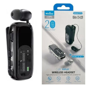 K75 Wireless Lavalier Bluetooth 5.4 Headset | 20H Talk Time | LED LCD Display | Noise Cancelling Mic | Clip-On Business Earphone | Type-C Fast Charge