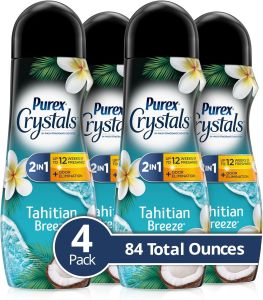 Purex Crystals in-wash Fragrance and Scent Booster Tahitian Breeze 21 Ounce (Pack of 4)