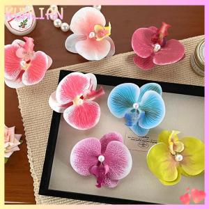 [KUNLIAN] Fashion Orchid Hair Clip Sweet Seaside Vacation Bangs Hair Clip Hair Accessories For Women Girls Flower Shaped Headwear