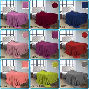 Selimut Polos Embos Vallery Quincy Original - MAROON & Blue
