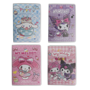 Sanrio A7 PVC Cover Notebook Set Lined Memo Book 4 Designs Kuromi My Melody Cinnamoroll