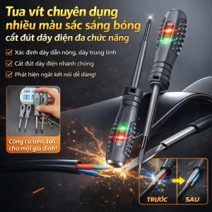 Bút Thử Điện Đa Năng Đèn LED Màu SángPhát Hiện Đứt DâyVặn Vít Mô-men Xoắn Cao Chuyên Nghiệp Chống GiậtChống Trượt