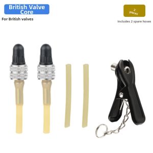 SECRETE AMBIENT LIGHT78SE0 British Style Inserts for Dunlop Valve Copper Nuts Convenience Zinc Alloy Tube Nozzle D/V Core Replacement High Quality Valve Wheelchair Tires Valve Cycling Accessories
