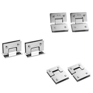 2Pcs Stainless Steel Frameless Shower Door Hinges Glass Shower Door Hinge for Bathroom Glass Door Cupboard Showcase