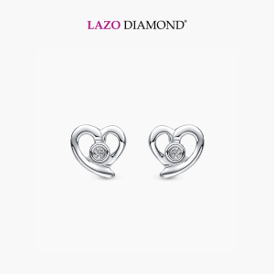LAZO DIAMOND Love Swirl Diamond Stud Earrings in 375/9K White Gold