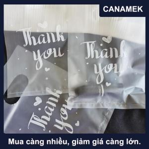 【CANAMEK】 100 chiếc túi quà bằng nhựa mini ghi “Cảm ơn” túi đựng kẹo đám cưới túi mua sắm có quai xách