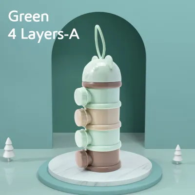 【Free Shipping】Cute Portable 3/4 Layers Baby Milk Powder Container Feeding Box Storage Formula Dispenser Stackable Snack Container Baby Travel Essentials