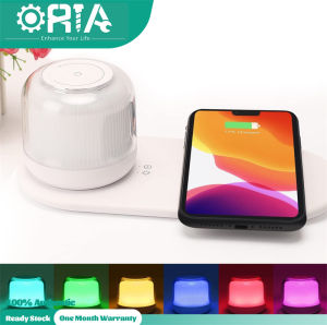 ORIA Colorful Separate Night Light Wireless Fast Charging，15W Wireless Fast Charger，RGB Night light for Bedroom Office