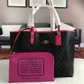 Coach 36658 58293 91381 29547 Reversible City Tote In Signature Canvas With Removable Pouch Women Shoulder Handbag. 