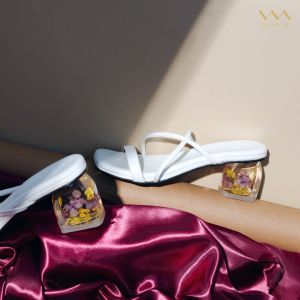 Iris Heels - comfy soft 6 cm flower glass heels