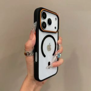 Luxury Wireless Charger For Magsasfe Case For iPhone 17 16 15 14 13 12 11 Pro Max Funda Bumper Shockproof Clear Cover