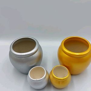 (คู่เล็ก)โอ่งเงินทอง โอ่งเงิน โอ่งทอง โอ่งเซรามิค โอ่งเคลือบสี